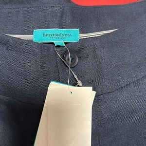 British India wide leg trousers in deep blue, 100% linen